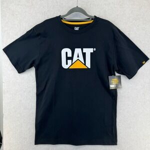 NEW Caterpillar CAT Mens Medium Logo Tee Black Short Sleeve T-Shirt